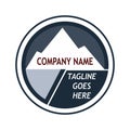 modern mountain company logo, a simple flat design