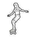 Skateboard Player Extreme Sport Skateboarder Action Cartoon Graphic Vector Royalty Free Stock Photo