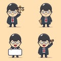Cute lawyer cartoon vector illustration