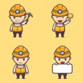 Cute miner cartoon vector illustration