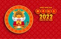 Happy Chinese new year 2022 year of the tiger zodiac design with cute little tiger greeting gong xi fa cai, brochure, calendar