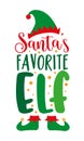 Santa`s favorite ELF - funny Christmas design, with elf hat.