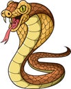 Cartoon king cobra snake on white background Royalty Free Stock Photo