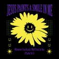 Jesus Christ street wear design jist paint a smile in me Royalty Free Stock Photo