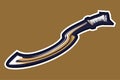 Egyptian sickle-shaped sword khopesh sword vector illustration. Royalty Free Stock Photo