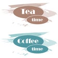 Coffee time - tea time logo vector Royalty Free Stock Photo