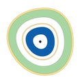 Colorful evil eye vector - mint and blue colors Royalty Free Stock Photo
