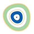 Colorful evil eye vector - mint and blue colors