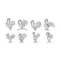 Rooster Customizable thin line symbols logo set