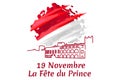 Translation: November 19, Prince`s holiday. National Day of Monaco