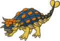 Cartoon ankylosaurus dinosaur on white background Royalty Free Stock Photo