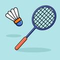 shuttlecock and badminton racket. equipment for sport of badminton. Vector illustration. Royalty Free Stock Photo