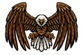 Cartoon funny eagle mascot flying