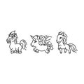 Little cute cartoon pony set Royalty Free Stock Photo