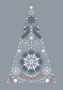 Christmas card. Stylized christmas tree