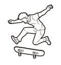 Skateboard Player Extreme Sport Skateboarder Action Cartoon Graphic Vector Royalty Free Stock Photo