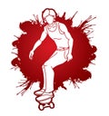 Skateboard Player Extreme Sport Skateboarder Action Cartoon Graphic Vector Royalty Free Stock Photo
