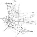 Vector city map. Line scheme of roads. Town streets on the plan. architectural background Royalty Free Stock Photo