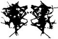 Rorschach inkblot test. Symmetrical abstract ink stains.  Psycho diagnostic for silhouette spot. Vector Royalty Free Stock Photo