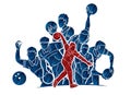 Bowling Sport Players Bowler Action Cartoon Graphic Vector Royalty Free Stock Photo