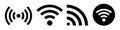 Represents the Wi-Fi connection status. Wireless Internet Connection Signal Icon Variations