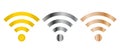 A premier set of wifi icons. Gold Silber Blonze