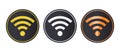 Rich coin-like Wi-Fi icon sets . Gold, Silver, Bronze.