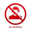 No telesale sign isolated on white background Royalty Free Stock Photo