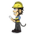 Monkey contructions worker cartoon character design illustration Royalty Free Stock Photo
