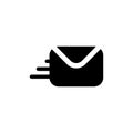 Fast mail flat icon button design vector