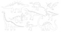 Print. Dinosaur coloring page. Outline drawing of dinosaurs Royalty Free Stock Photo