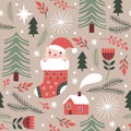 Christmas seamless pattern Royalty Free Stock Photo