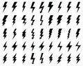 icons of thunder and flash lighting Royalty Free Stock Photo