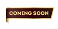 Gold vector banner ribbon coming soon Royalty Free Stock Photo