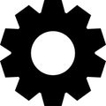 Gear silhouette icons. Vector image.