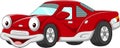 Smiling red car cartoon on white background Royalty Free Stock Photo