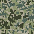 Green camouflage pattern. Seamless camo texture. Classic army clothing style. Vector background Royalty Free Stock Photo