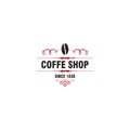 about coffe shop pink and gray graphic creative badge and logo