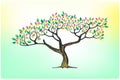 Hand drawn art of acacia tree Royalty Free Stock Photo