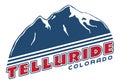 Telluride T-Shirt Design | Vector Screen Printing Layout for the Popular Colorado Ski Town | Retro Graphic Tee Illustration Royalty Free Stock Photo
