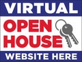 Virtual Open House Sign Template for Real Estate Agents | Realtor Signage | Vector Design | Advertising & Marketing for Home Sales Royalty Free Stock Photo