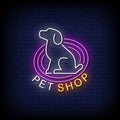 Pet Shop Neon Signs Style Text Vector Royalty Free Stock Photo