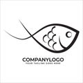 Cool fish line logo, Simple and cool fish logo template vector