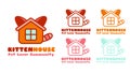 Kitten House Logo Design Template. Royalty Free Stock Photo