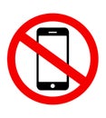 Warning Icon Don`t use mobile phone symbol. No mobile phone sign. Mobile Phone prohibited. No cell phone sign.Sign Royalty Free Stock Photo