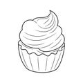 Simple Cupcake hand drawn vector illustration