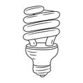 Fluorescent, Spiral Light Bulb Energy Saving Royalty Free Stock Photo