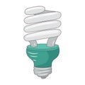 Fluorescent, colored Spiral Light Bulb Energy Saving Royalty Free Stock Photo