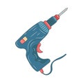 Drilling machine, colored vector illustration