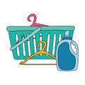 Laundry service clean Baskets and hangers vector illustration